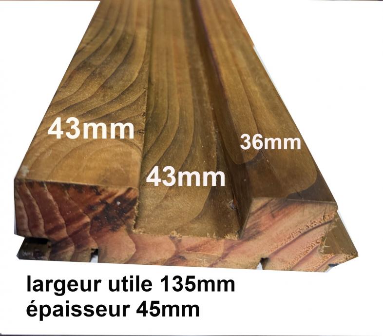 Photos Bardage Clin Faux Claire Voie DOUGLAS 45 x 135 mm 